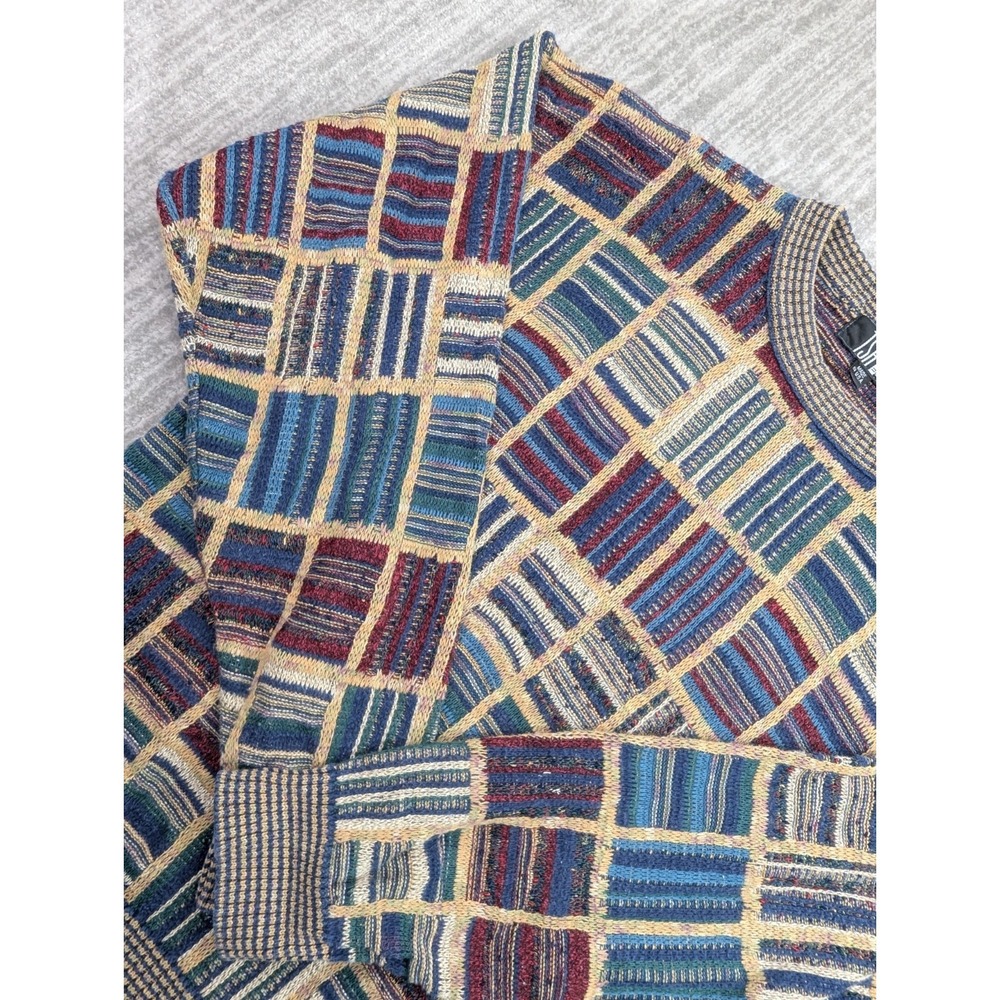 Vintage TSR Sweater Mens Large Geometric Abstract Print Made In USA Grandpa - Picture 5 of 11
